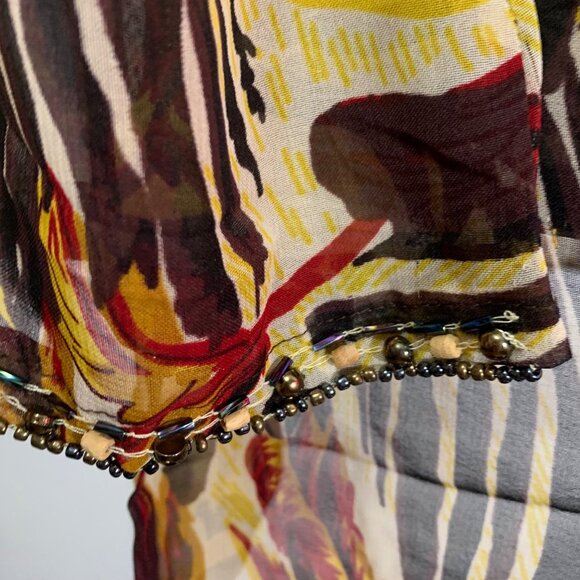 NWT $89 OCEAN BREEZE Embellished Tropical Zebra Swimsuit Coverup Tunic Dress Sm - Picture 4 of 13